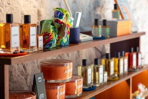 Lush's Perfume Library store display